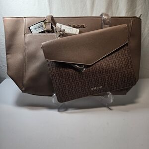 Bebe Tan Tote and Clutch Set